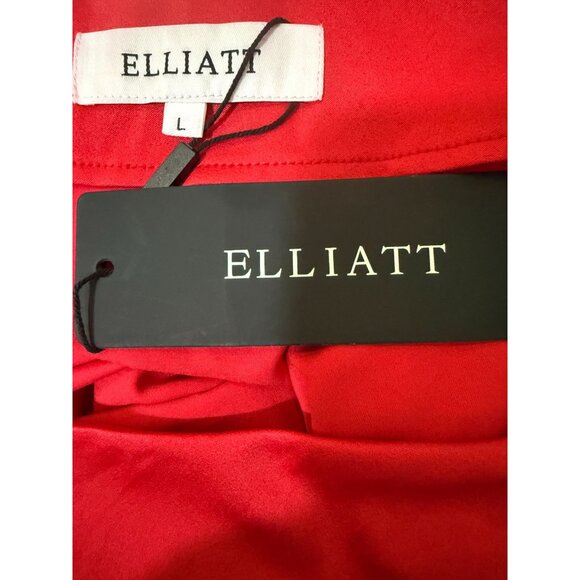 NWT Elliatt Carson One-Shoulder Red Draped Dress Asymmetric Hem Size L - Picture 7 of 10
